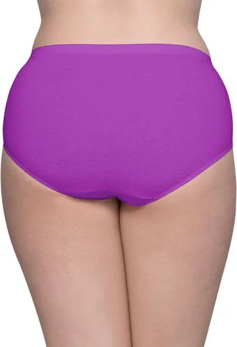 Vista 3 de Fit for Me Womens Plus Comfort Covered Cotton Assorted Brief Underwear, 6 Pack