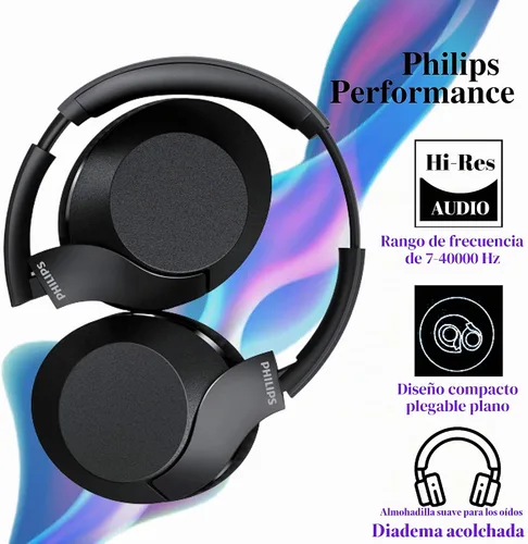 Vista 3 de PHILIPS PH802 - Auriculares inalámbricos Bluetooth sobre la oreja con aislamiento de ruido estéreo con audio de alta resolución, hasta 30 horas