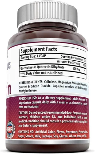 Vista 2 de Amazing Formulas - Quercetina 500 Mg * promueve la salud cardiovascular, mejora la respuesta antiinflamatoria e inmune, favorece el envejecimiento