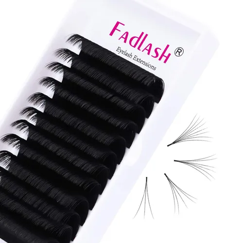 Vista 24 de Extensiones de Pestañas Rizo B Fácil Florecimiento Extensión de Pestañas Negro Mate Extensiones de Pestañas de Volumen Rápido Florecimiento Pestañas