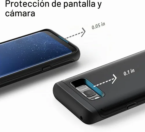 Vista 4 de JETech Funda resistente para Samsung Galaxy S8, color negro Protección de doble capa, diseño que absorbe los golpes