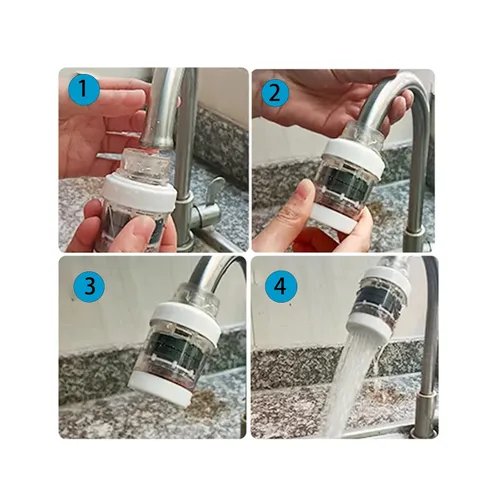 Vista 5 de Paquete de 3 filtros de agua para fregadero, filtro de grifo magnético, filtro de agua de grifo de cocina, filtro de purificación de agua de carbón