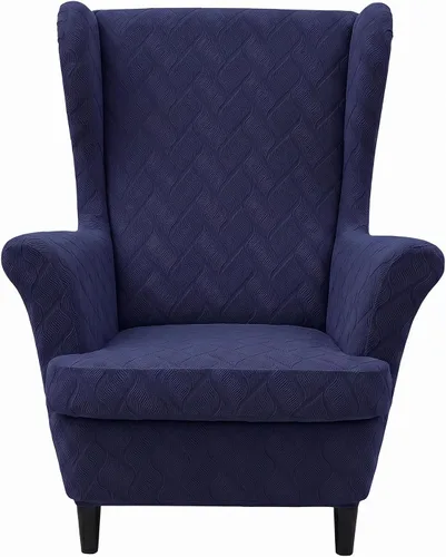 Vista 14 de MIFXIN Wingback - Funda para silla, de terciopelo de 2 piezas, elásticas, con funda de cojín, suave, lavable, protector de muebles para sala de Beige