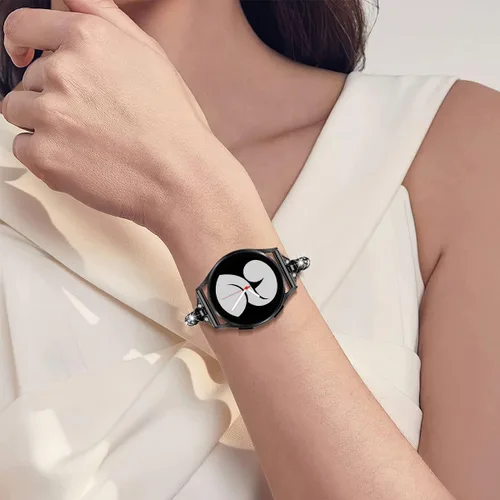 Vista 4 de DEALELE Bandas compatibles con Samsung Galaxy Watch 6/6 Classic / 5/5 Pro / 4/4 Classic / 3 1.614 in / Active 2, pulsera de repuesto de metal con 1#