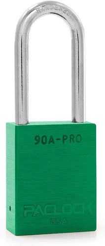 Vista 64 de PACLOCK Candado de la serie 90A-PRO, compre American Act obediente, aluminio anodizado marrón, cilindro de 7 pines de alta seguridad con 1 llave por