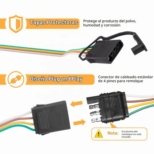Vista 3 de WeiSen Arnés de cableado de remolque personalizado de 4 pines compatible con Ford Edge Escape Freestar 2004-2012, compatible con Lincoln MKX Fit