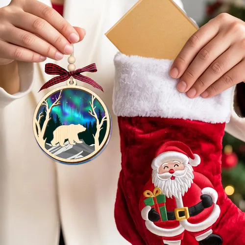 Vista 4 de HEXMOZ Adornos de Oso para Árbol de Navidad - Regalos de Osos para Mujeres, Hombres, Amantes de los Osos - Adorno de Navidad de Osos, Ideas