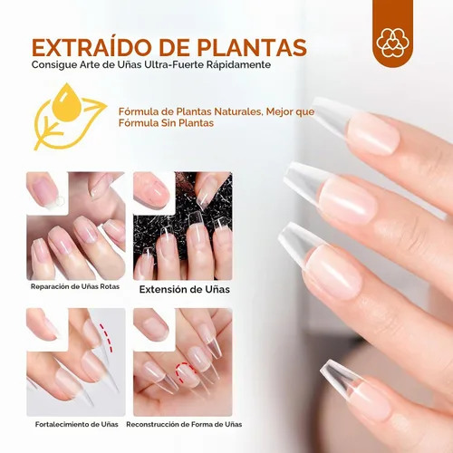 Vista 4 de SAVILAND Clear Builder - Gel de uñas de 0.5 fl oz (0.5 onzas líquidas), gel de extensión de uñas en una botella, gel duro fortalecedor de uñas rico
