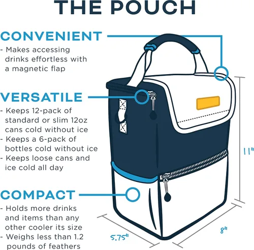 Vista 5 de Bolsa enfriadora aislada Kanga - Bolsa enfriadora suave - Enfriador de bebidas para 6 o 12 latas de cerveza y seltzer - Enfriador aislado a prueba