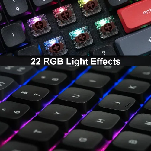 Vista 6 de Keychron K1 Pro Teclado mecánico inalámbrico RGB personalizado, 80% de diseño intercambiable en caliente QMK/VIA programable, ultra delgado perfil