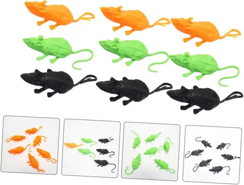 Vista 9 de 18pcs Simulation Mouse Figurine Skeleton Animals Halloween Decor Fake Poop Halloween Gnome Rats Decorations Prank Mouse Realistic Rats Soft Rubber