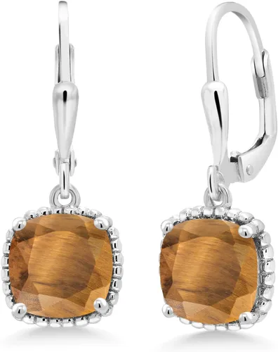 Vista 108 de Gem Stone King Aretes colgantes de plata de ley 925 de 0.315 pulgadas para mujer