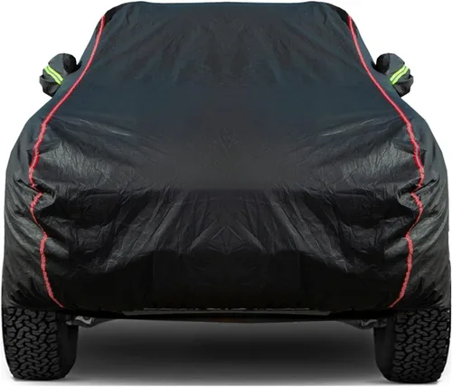 Vista 8 de Funda de Coche Transpirable de Nuevo Material, Funda Impermeable para Coche, Puertas con Candados y Cremalleras, Protección UV Impermeable