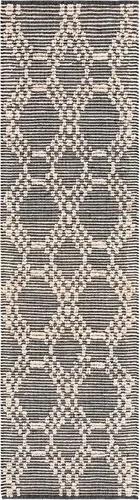 Vista 2 de SAFAVIEH Natural Fiber Collection NF383A - Alfombra de pasillo de 2 pies 3 pulgadas x 8 pies, color rubor y negro, tejido plano, diseño geométrico