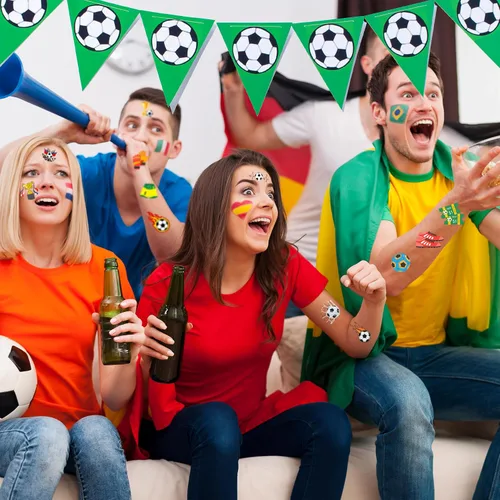 Vista 6 de 96 tatuajes temporales de fútbol para niños y niñas, recuerdos de fiesta de fútbol para niños, decoraciones de fiesta de cumpleaños deportivas