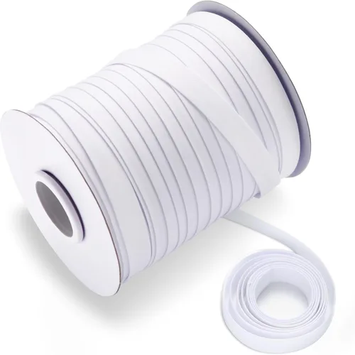 Vista 34 de Cinta al bies de doble pliegue de 1/2 pulgada, cinta al bies de doble pliegue de 55 yardas, carrete continuo a granel para coser ropa, acolchado