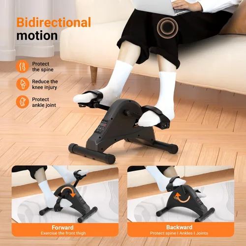Vista 3 de TODO Mini bicicletas de ejercicio con pedal motorizado, para debajo del escritorio, para rehabilitación y terapia física de piernas de brazo