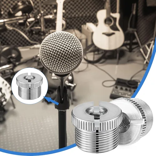 Vista 5 de 6 adaptadores de soporte de micrófono de 5/8 pulgadas macho a 1/4 pulgadas hembra adaptador de rosca de micrófono para trípode, soportes