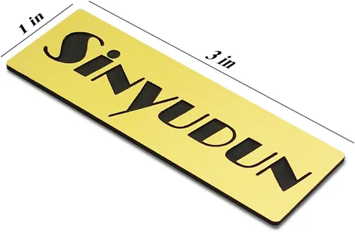 Vista 3 de Insignias de nombre grabadas con láser personalizadas con alfiler, magnético, adhesivo o respaldo en blanco, etiqueta de nombre personalizada