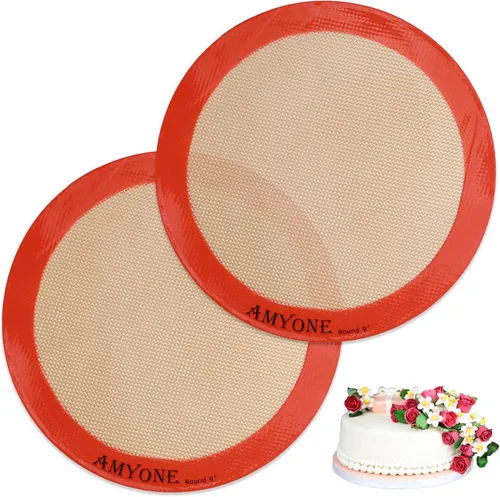 Vista 19 de AMYONE Alfombrilla para hornear de silicona de un cuarto, 2 piezas de alfombrillas para hornear de silicona antiadherente, hoja para galletas