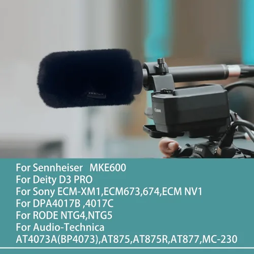 Vista 3 de Micrófono de viento Muff Pop Filtro para Sennheir MKE600 Cubierta de micrófono de escopeta parabrisas Deadcat para Rode Ntg4 NTG5 escudo Auriculares
