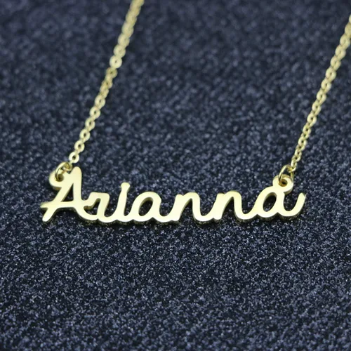 Vista 2 de Awegift - Collar personalizable para mujer con dije de nombre, chapado en oro de 18 quilates, ideal para dama de honor o mamá