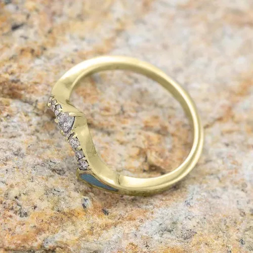 Vista 7 de Anillos de diamantes turquesa de 3 piezas para mujer, de plata de ley natural, anillos de joyería simples de moda