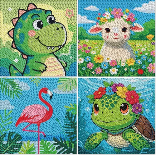 Vista 15 de Libfx Kits de arte de diamantes para niños, 4 piezas de arte de diamantes para niñas, niños, principiantes, artes y manualidades para niños de 8 a