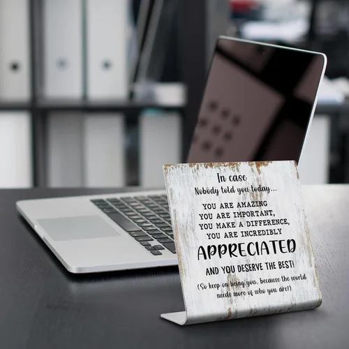 Vista 4 de Regalos de agradecimiento para mujeres y hombres, placa decorativa para oficina, regalos de reconocimiento con cita motivacional "En caso de que
