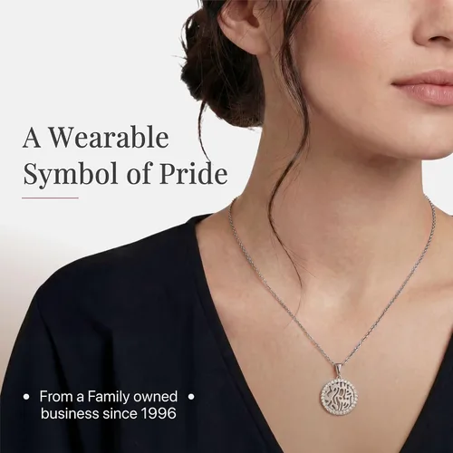 Vista 4 de Collar Shema Israel en plata de ley 925 para mujeres y niñas Plateado