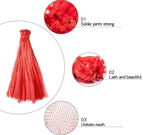 Vista 5 de 100 piezas de 24 pulgadas Bolsas de malla reutilizables para productos, bolsas de hervir para mariscos para cangrejo, almeja, langostino, bolsa