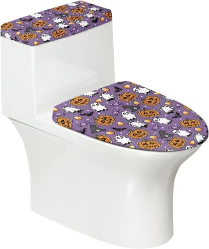 Vista 43 de Funda de asiento de inodoro de mármol blanco dorado para baño, cubierta de tapa de tanque de inodoro suave, 2 piezas, fundas de inodoro con tela