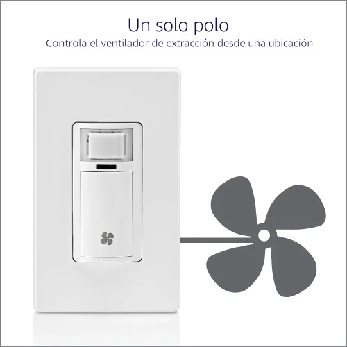 Vista 15 de Interruptor de sensor de humedad Leviton para ventilador de escape de baño, ventilación automatizada, circulación de aire, control de humedad, ¼ HP