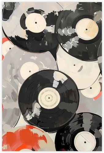 Vista 36 de YFET Tocadiscos vintage Y2K Room Flowers Pink Retro Music Lover Preppy Room - Póster artístico de pared y arte de pared, póster moderno