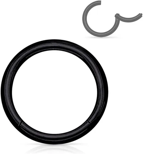 Vista 53 de Forbidden Body Jewelry - Piercing para la nariz de acero quirúrgico 316L con bisagra, 14G, 16G, 18G, diámetro de 15/64, 5/16, 25/64, 15/32 pulgadas
