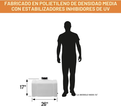 Vista 8 de RomoTech 82123899 Tanque de Agua con Depósito Abovedado de Polietileno, 26 galones, Fabricado en los Estados Unidos Tanque de Polietileno para Agua