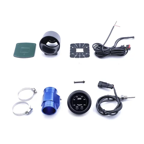 Vista 8 de Medidor de temperatura de agua universal de 52 mm, 100-300F (38-150C), electrónico, digital, LED, rojo, DC12V/24V, para automóvil, con adaptador