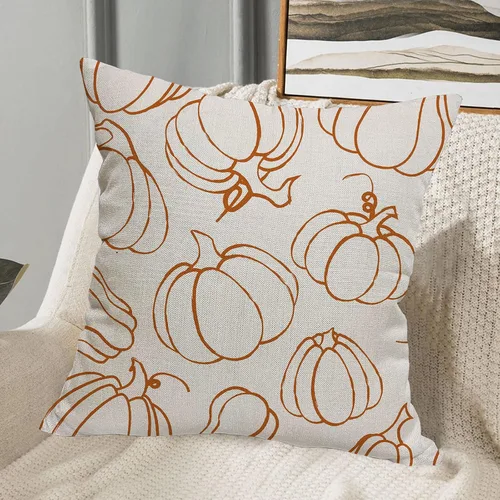 Vista 7 de Fundas de almohada de calabaza de otoño, color naranja, para Calabaza Naranja 1