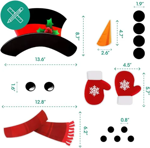 Vista 3 de D-FantiX Juego de 16 imanes de Navidad para refrigerador, diseño de muñeco de nieve, bonitos y divertidos imanes para refrigerador, decoraciones