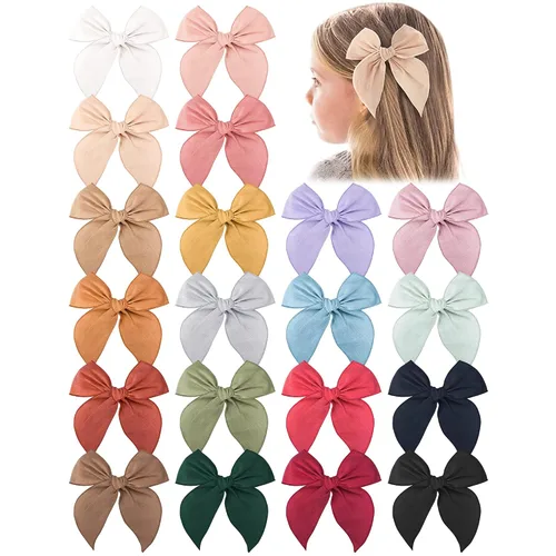 Vista 8 de Niceye Fable Lazos para el Cabello de Niñas de Algodón y Lino Pinzas de Cocodrilo para el Cabello para Niñas Pequeñas Niños Pequeños Accesorios