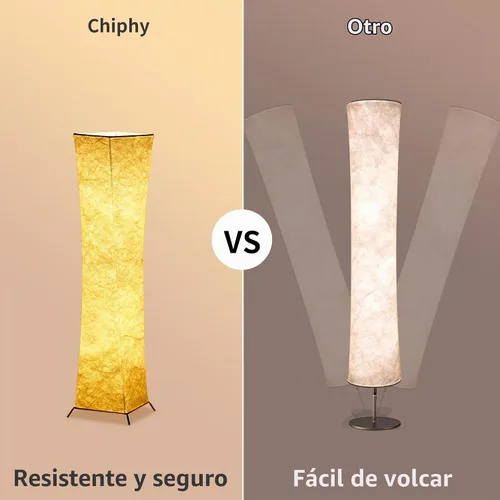 Vista 4 de chiphy - Lámpara de pie regulable de 52” (S) de alto, 2 bombillas LED de 12 W con 3 niveles de brillo ajustables, pantalla de tela blanca, para sala