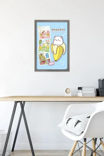 Vista 6 de Trends International Bananya - Póster de pared de collage, 14.72 x 22.37 pulgadas, versión enmarcada de madera de granero