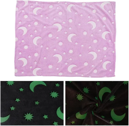 Vista 9 de TOPINCN Manta de poliéster brillante para temporada, manta luminosa de doble cara, sofá de verano para niños, manta fluorescente con poliéster