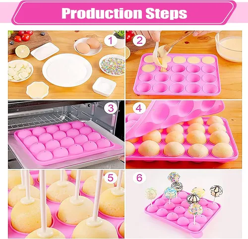 Vista 2 de Molde de silicona para tartas + 120 palitos, molde de Pascua sin BPA para hornear para dulces, chocolate, piruletas, postres, magdalenas, cocción