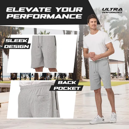 Vista 4 de Ultra Performance 3 Pack Mens Shorts Casual Men's Athletic Short Workout Gym Shorts for Men with Zipper Pockets, Small - 5X