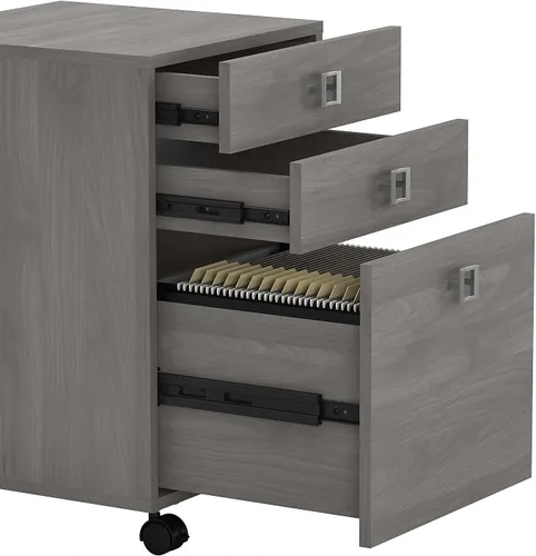 Vista 7 de Bush Business Furniture Echo - Archivador móvil de 3 cajones en gris moderno