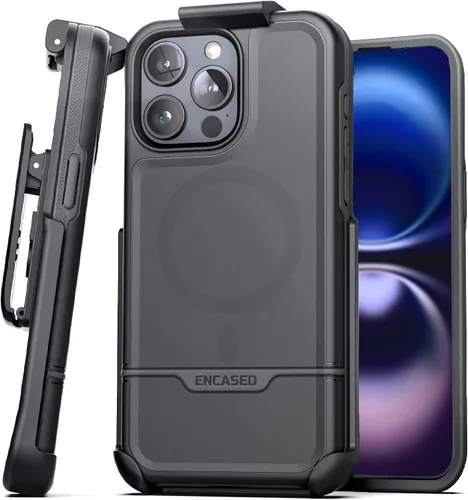 Vista 21 de ENCASED Funda para cinturón con clip para iPhone 11 (2019 Rebel Armor) Funda protectora resistente de cuerpo completo con soporte (Negro)