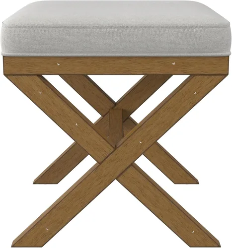 Vista 13 de Hillsdale Somerset - Taburete de madera sin respaldo para sala de maquillaje o baño, color madera oscura