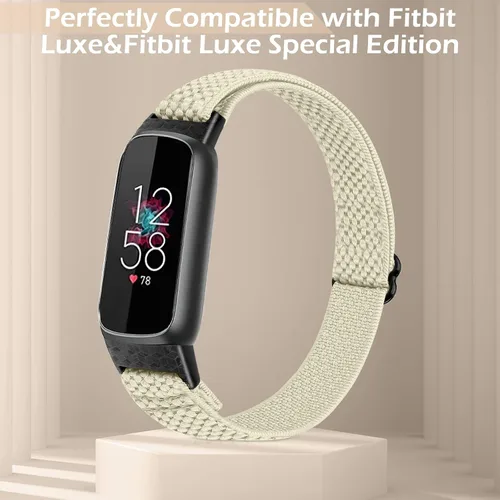 Vista 2 de TumpCez Bandas elásticas de nailon compatibles con correas Fitbit Luxe para mujeres y hombres, elásticas, ajustables, transpirables, cómodas