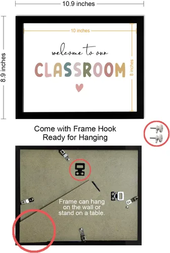 Vista 7 de OFlyDesigns Bienvenido a Nuestro Aula Decoración Boho para el Aula, Arte de Pared Arcoíris, Regalo para Maestros, Arte de Pared para Escuela